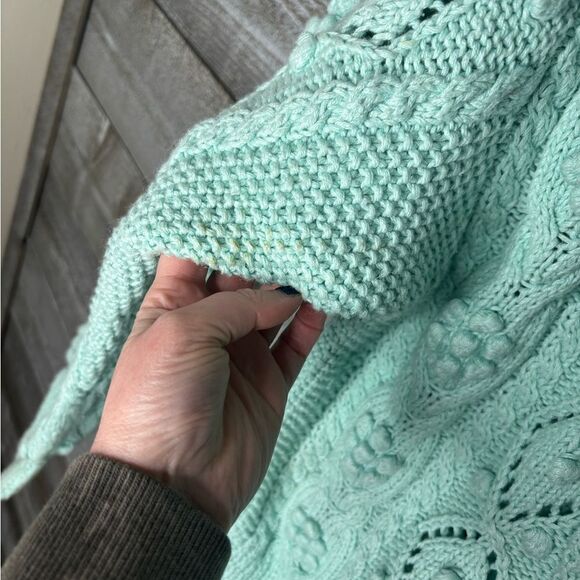 Karen Scott med hand knits vintage pastel Easter bobble button up chunky sweater - Picture 3 of 4